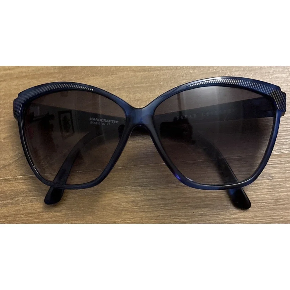 Sarah Coventry Sunglasses Navy Blue Frames Only Butterfly Italy Vintage 598